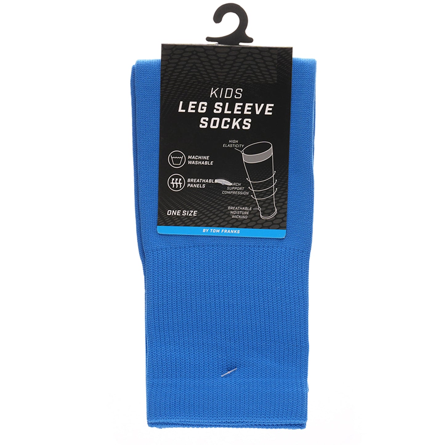 Kids Leg Sleeve Socks Blue Fits Over Calf Shin Pads Compression Sleeves for Football Training Running by Sock Stack BLUE Socks