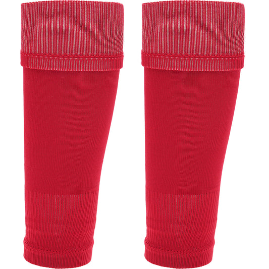 Kids Leg Sleeve Socks Red Fits Over Calf Shin Pads Compression Sleeves for Football Training Running by Sock Stack RED Socks