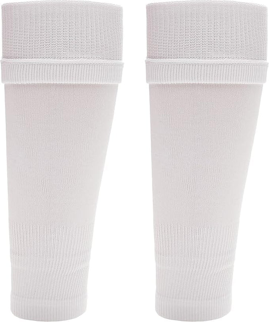 Kids Leg Sleeve Socks White Fits Over Calf Shin Pads Compression Sleeves for Football Training Running by Sock Stack WHITE Socks