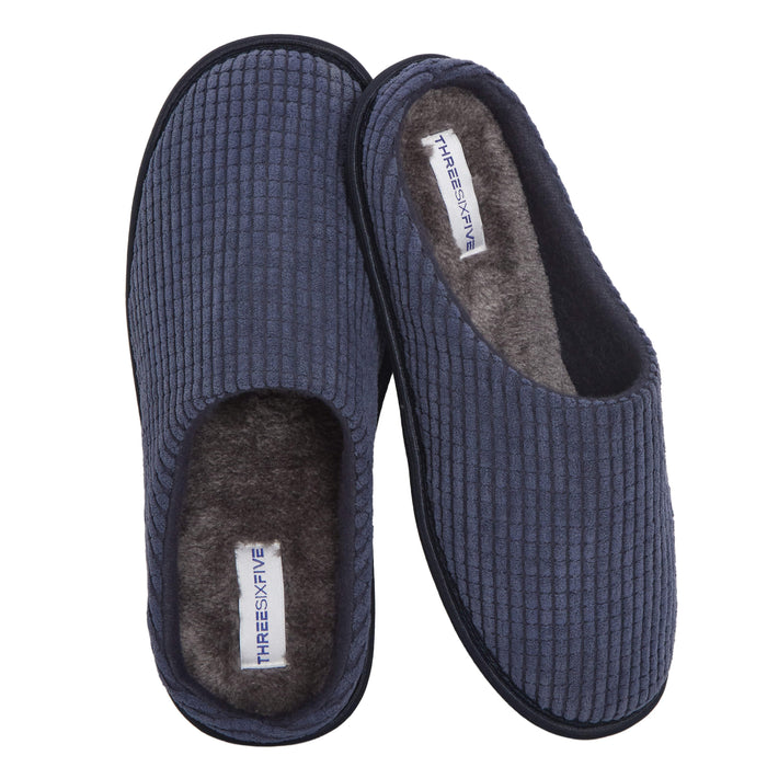 Men’s Check Corduroy Slip-On Indoor Slippers