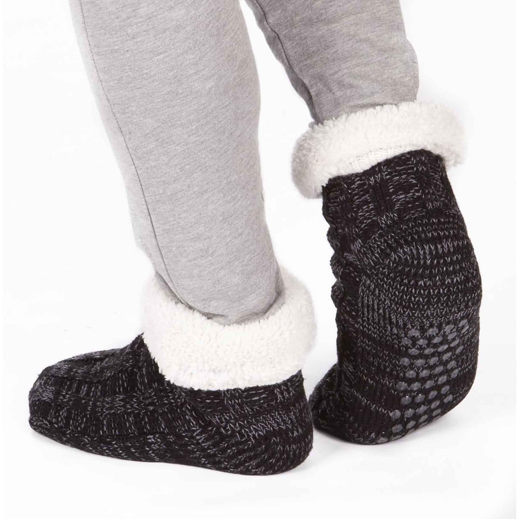 Men's Chunky Winter Lounge Slipper Socks with Non-Slip Grips Ultra-Soft Sherpa Flannel Fleece Lining Cozy Home Wear Sizes 39-46 by Sock Stack Socks