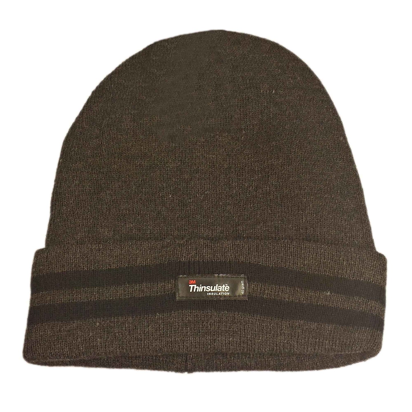 Men's Winter Thinsulate Insulation Fleece Knitted Beanie Hat Stripe Warm Lightweight Breathable Quick Drying for Outdoor Activities Hiking Camping Skiing by Sock Stack GREY/BLACK Hats