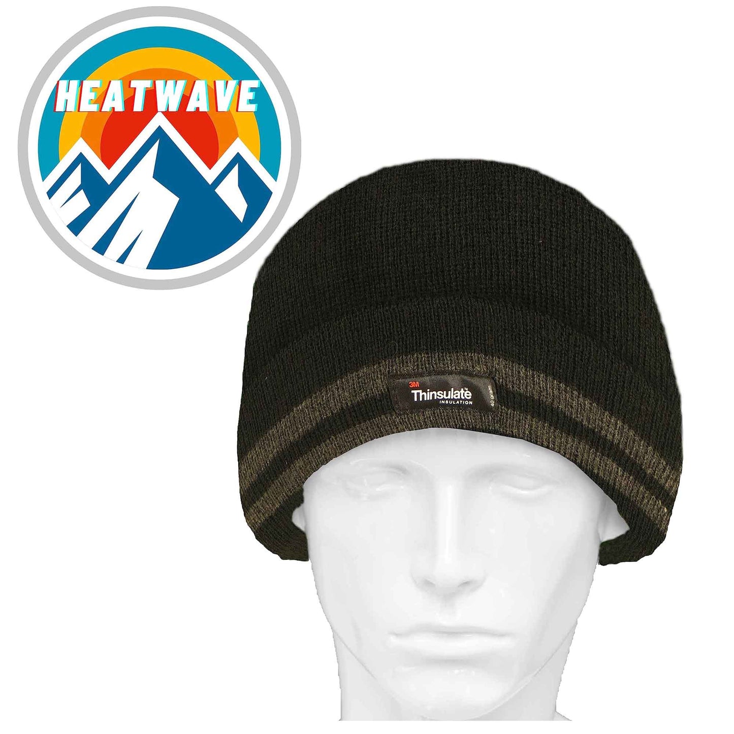 Men's Winter Thinsulate Insulation Fleece Knitted Beanie Hat Stripe Warm Lightweight Breathable Quick Drying for Outdoor Activities Hiking Camping Skiing by Sock Stack Hats