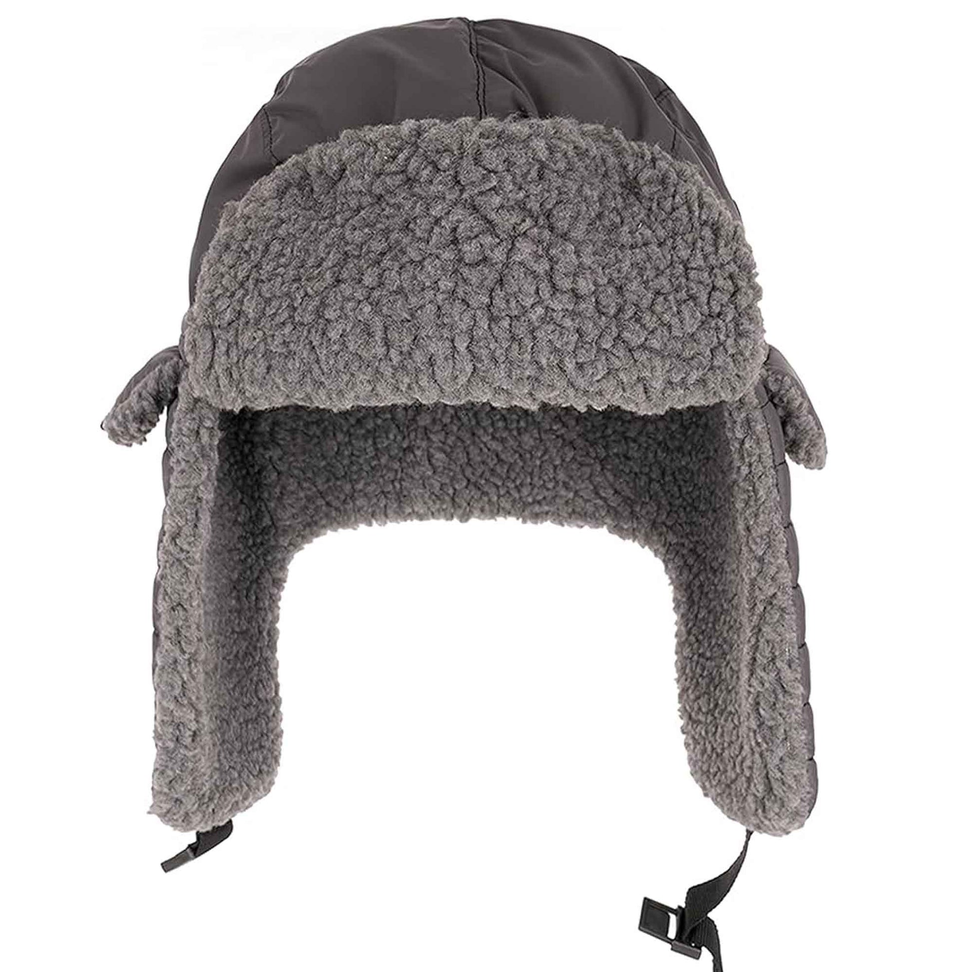 Mens Ribbed Waterproof Trapper Hat with 3M Thinsulate Fleece Lining for Winter Warmth and Cold Weather Protection by Heatwave Thermalwear GREY Trapper Hat