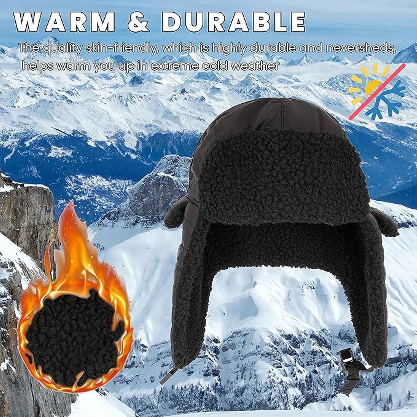 Mens Ribbed Waterproof Trapper Hat with 3M Thinsulate Fleece Lining for Winter Warmth and Cold Weather Protection by Heatwave Thermalwear Trapper Hat