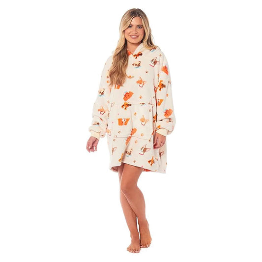 Oversized Dogs Reversible Sherpa Hooded Blanket Ultra Soft Flannel Fleece Hoodie for Adults and Kids with Large Pocket Durable Polyester by Daisy Dreamer DOGS Hooded Blanket