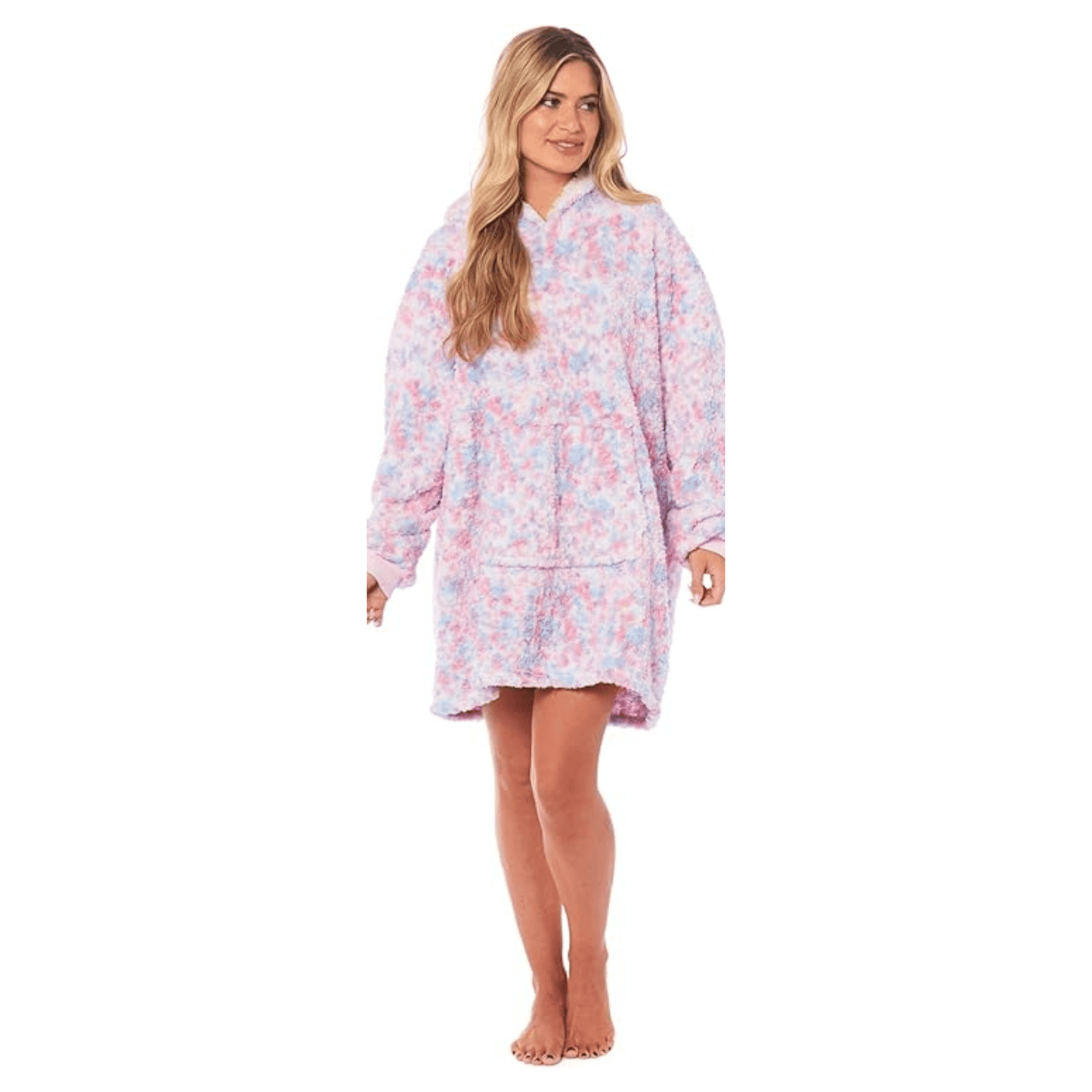 Oversized Ultra Soft Rainbow Hooded Blanket Sweatshirt with Sherpa Fur Lining Plush Flannel Giant Hoodie for Adults and Kids Perfect Gift by Daisy Dreamer RAINBOW Hooded Blanket