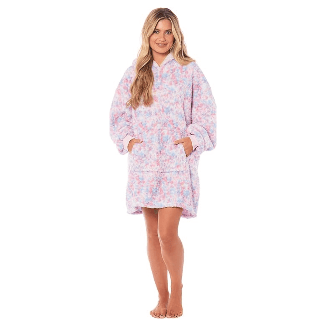 Oversized Ultra Soft Rainbow Hooded Blanket Sweatshirt with Sherpa Fur Lining Plush Flannel Giant Hoodie for Adults and Kids Perfect Gift by Daisy Dreamer RAINBOW Hooded Blanket