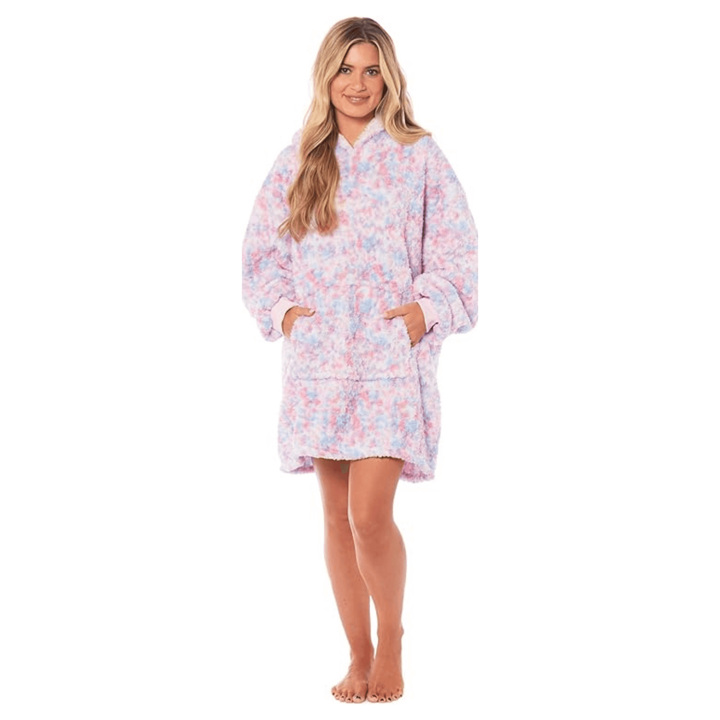 Oversized Ultra Soft Rainbow Hooded Blanket Sweatshirt with Sherpa Fur Lining Plush Flannel Giant Hoodie for Adults and Kids Perfect Gift by Daisy Dreamer RAINBOW Hooded Blanket