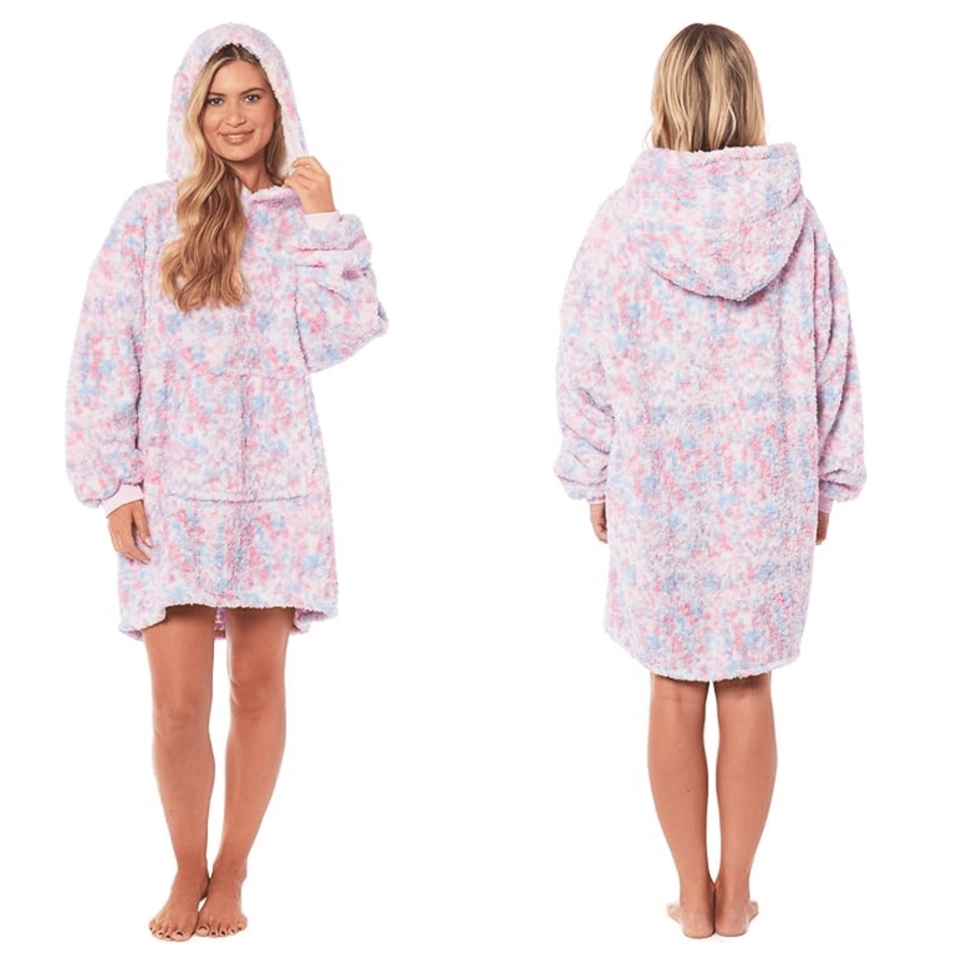 Oversized Ultra Soft Rainbow Hooded Blanket Sweatshirt with Sherpa Fur Lining Plush Flannel Giant Hoodie for Adults and Kids Perfect Gift by Daisy Dreamer RAINBOW Hooded Blanket