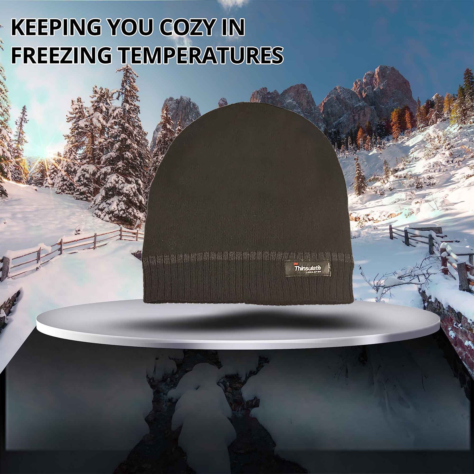 Pack of 2 Mens Stripe Fleece Beanie Hat with 3M Thinsulate Insulation Quick Drying Lightweight Winter Thermal Protection for Skiing Hiking Outdoor by Sock Stack Hats