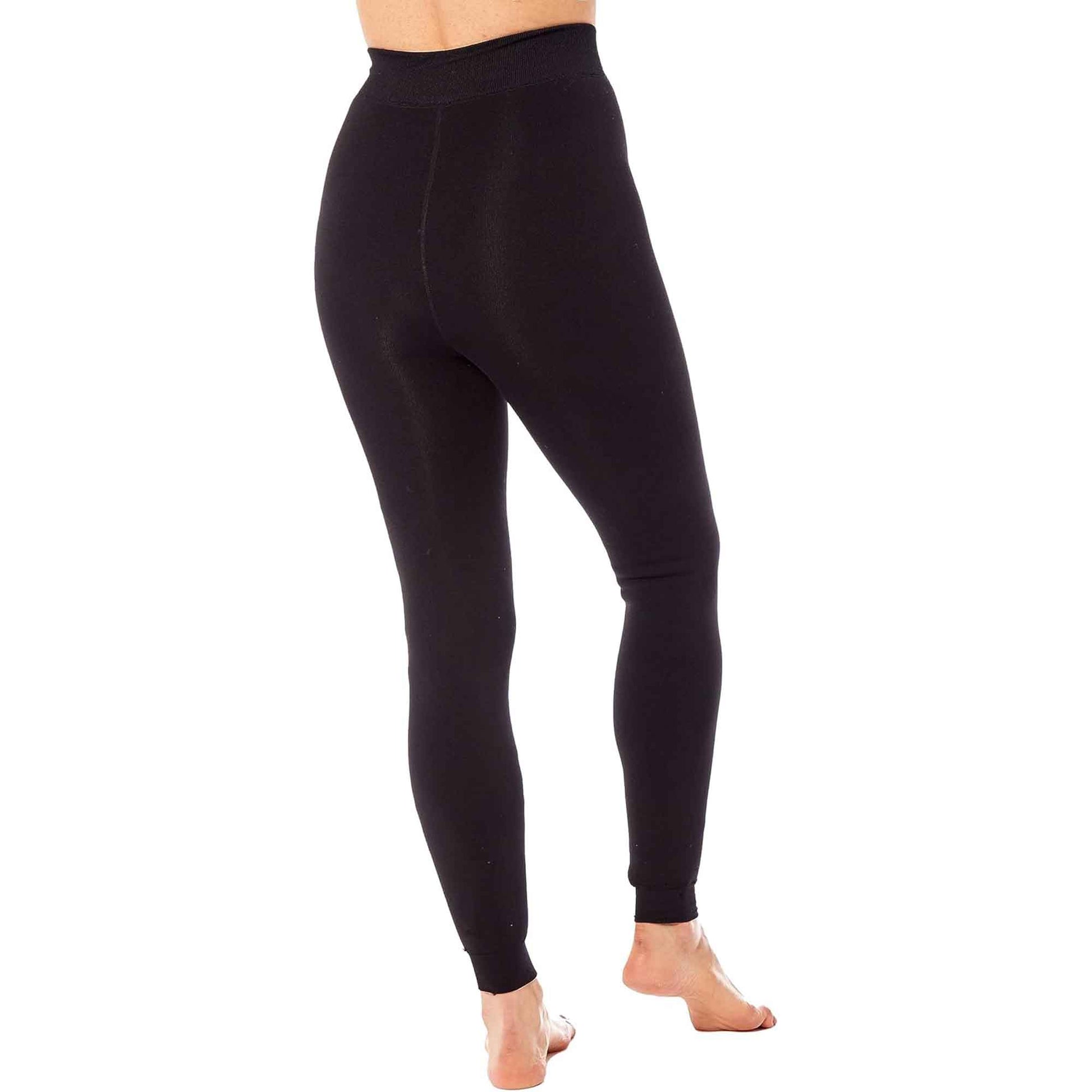 Pack of 2 Womens Ultra Thermal Brushed Black Leggings 140 Denier Warm Stretchy Comfortable Fit Stylish Winter Wear by Heatwave Thermalwear Leggings