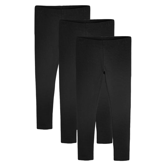 Pack of 3 Girls Thermal Fleece Leggings Warm Stretchable Winter Pants Versatile Kids Wear for Cold Weather Outdoor Activities School Home by Heatwave Thermalwear UK 5-6 / BLACK Socks