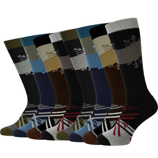 Pack of 4 Men’s Ski Socks Fair Isle Pattern Winter Thermal Socks for Skiing Snowboarding Hiking Outdoor by Sock Stack UK 6–11 Socks