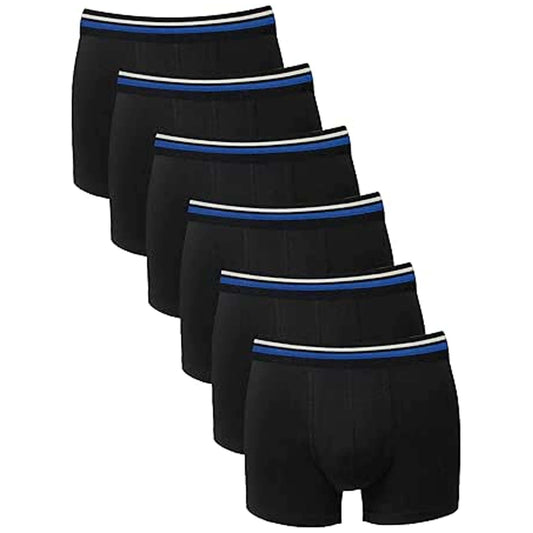 Pack of 6 Boys Comfort Fit Boxer Shorts Lycra Cotton Underwear for Kids 5-13 Durable Breathable with Secure Waistband Ideal for School Sports Everyday Sock Stack BLACK / 5-6 YEARS Boxer Shorts