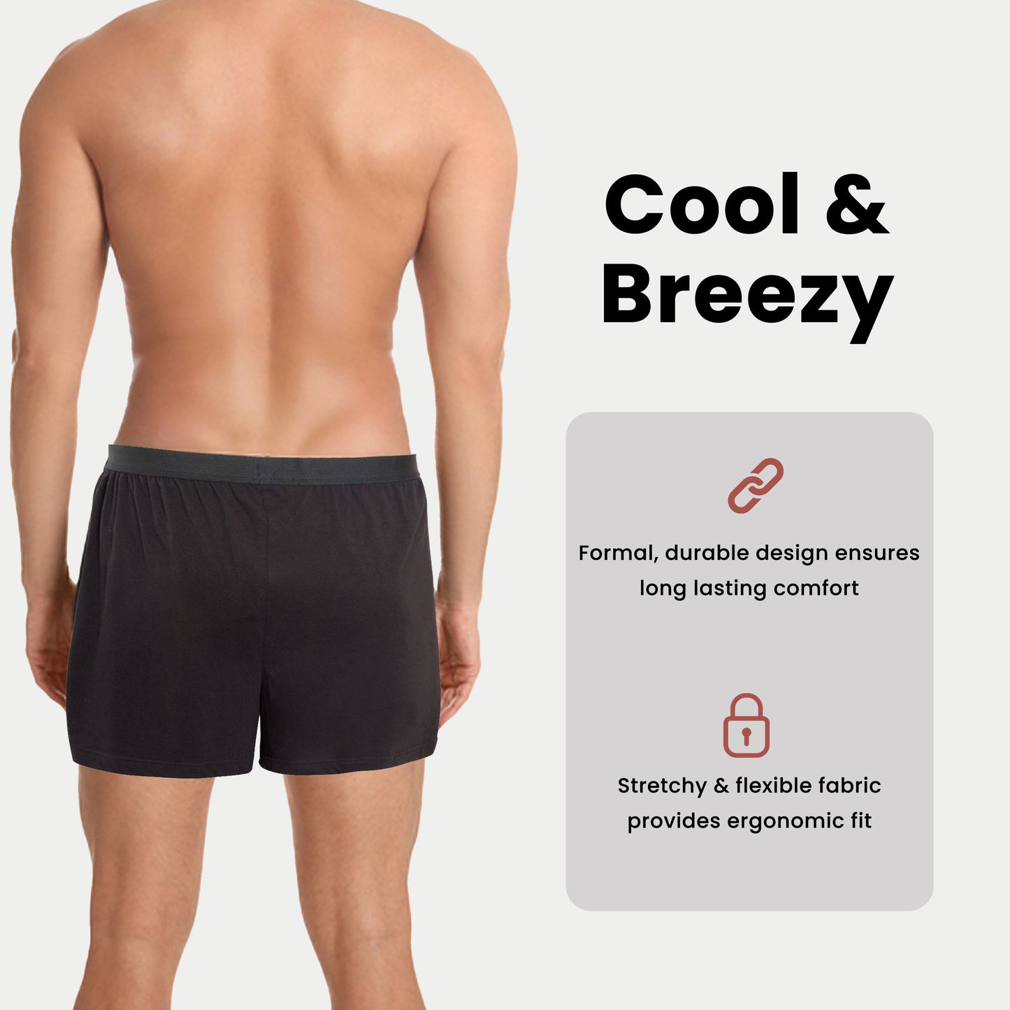 Pack of 6 Men’s Boxer Shorts Loose Fit Cotton Blend Jersey Underwear Super Soft Button Fly & Elastic Waistband by Sock Stack Boxer Shorts