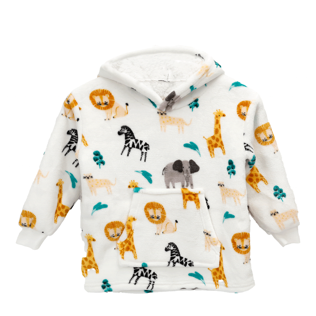 Unisex Safari and Sloth Hoodie Blanket for Infants 0-2 Years Ultra Soft Cozy Wearable Blanket with Spacious Pocket for Boys and Girls by Daisy Dreamer 0-2 YRS / SAFARI Hooded Blanket