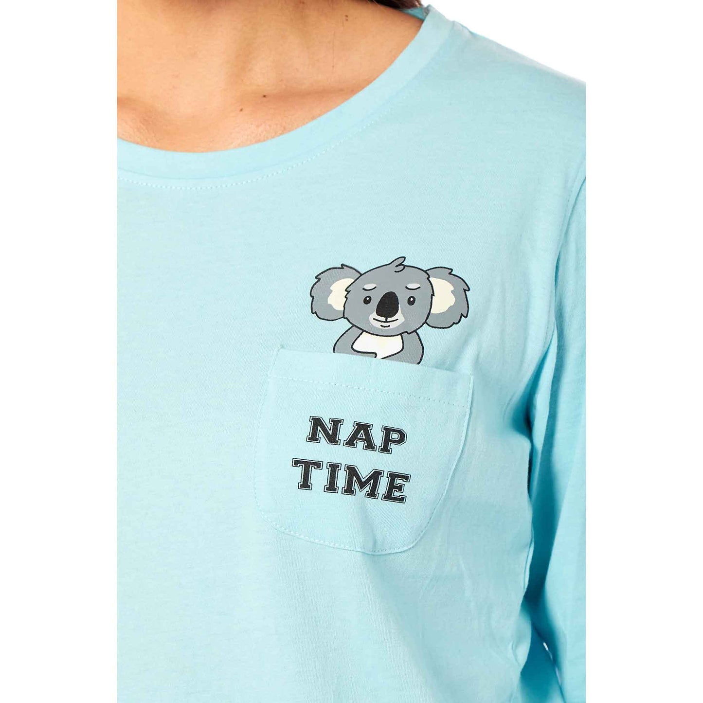 Women's 100% Cotton Koala Bear Print Pyjama Set Comfortable Long Sleeve Top and Elasticated Pants for Sleeping and Lounging Available in Small Medium Large X-Large by Daisy Dreamer Pyjamas