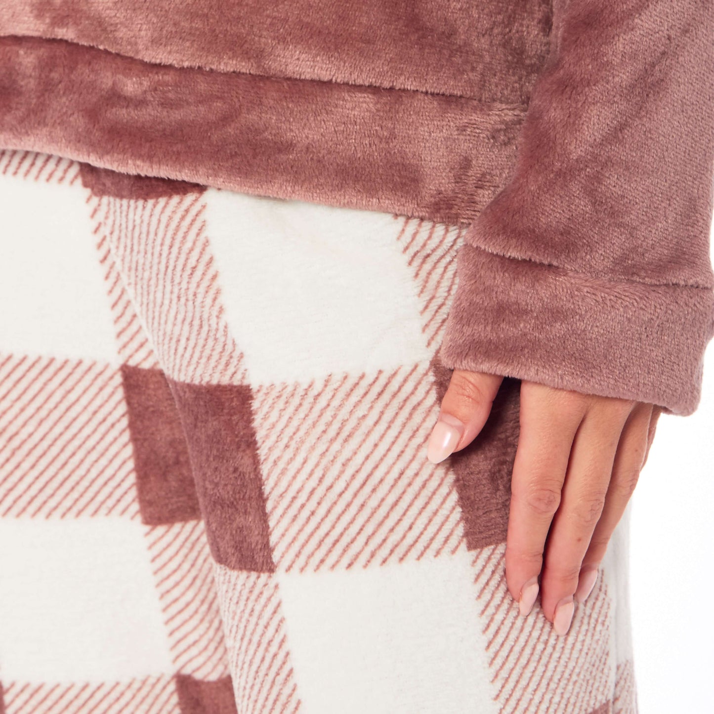 Women's Buffalo Check Fleece Pyjamas Set Long Sleeve Top and Bottoms Warm Nightwear Stylish Loungewear Multiple Sizes Available by Daisy Dreamer Pyjamas