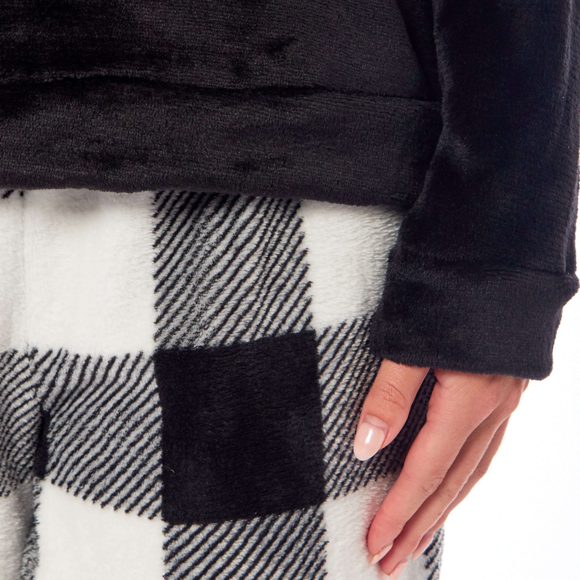 Women's Buffalo Check Fleece Pyjamas Set Long Sleeve Top and Bottoms Warm Nightwear Stylish Loungewear Multiple Sizes Available by Daisy Dreamer Pyjamas