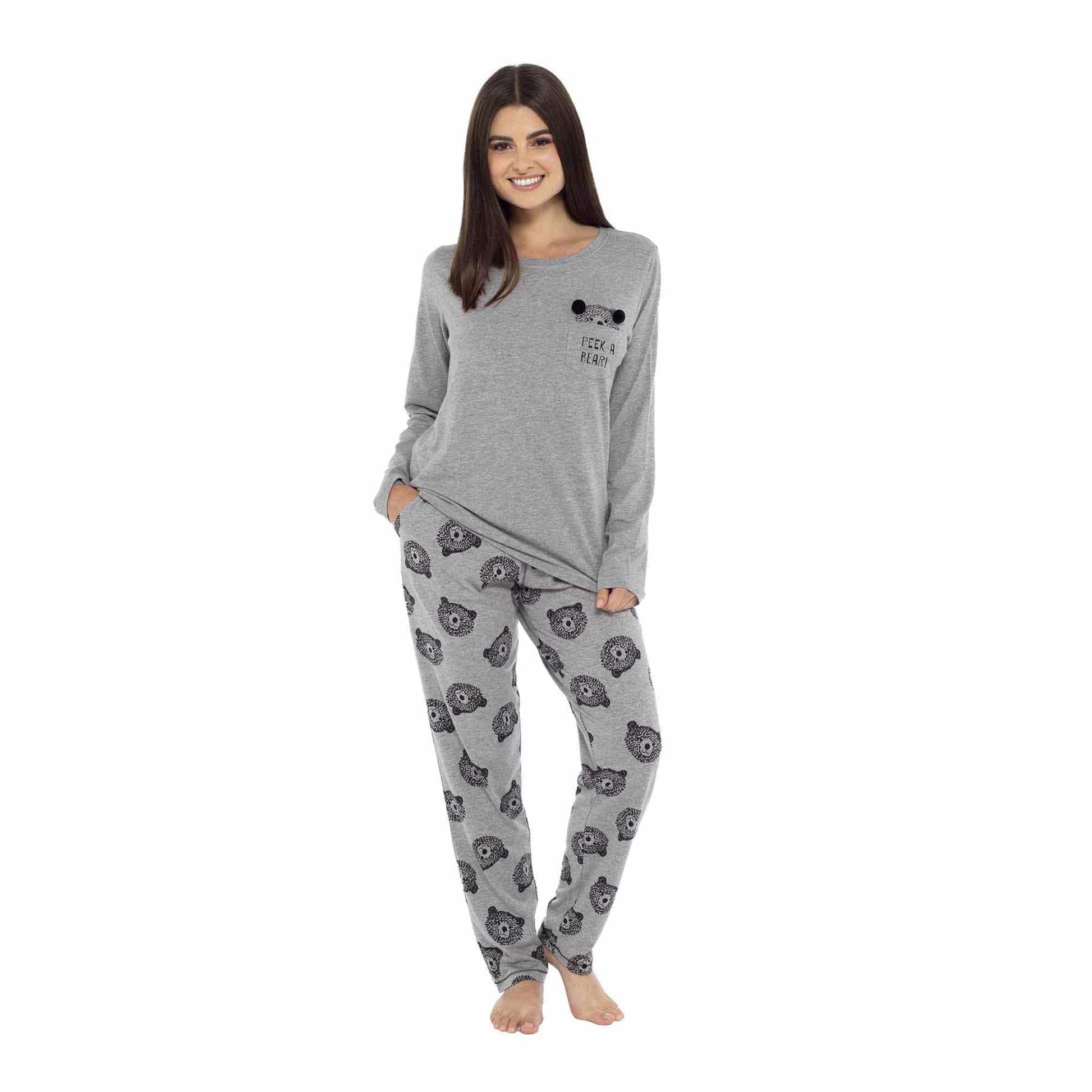 Women's Cotton Soft Pyjama Set with Elasticated Patterned Bottoms Ultimate Nightwear and Cosy Loungewear Multiple Sizes by Daisy Dreamer PEAK A BEAR / S Pyjamas