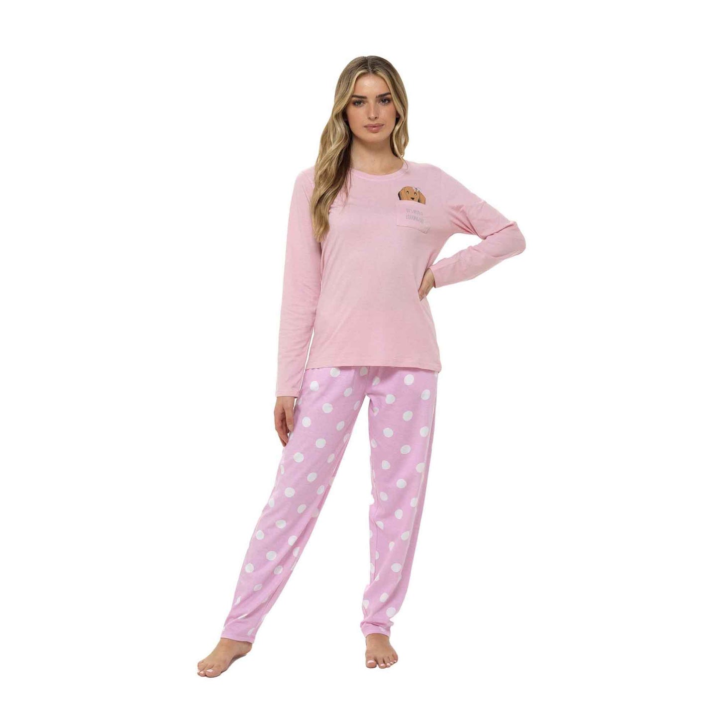 Women's Cotton Soft Pyjama Set with Elasticated Patterned Bottoms Ultimate Nightwear and Cosy Loungewear Multiple Sizes by Daisy Dreamer SAUSAGE DOG / S Pyjamas