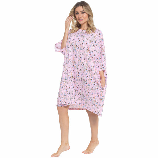 Women's Giraffe Baggy Nighty Dress Oversized T-Shirt Nighties 100% Cotton Short Sleeved Nightshirt for Ladies by Daisy Dreamer GIRAFFE Night Dress