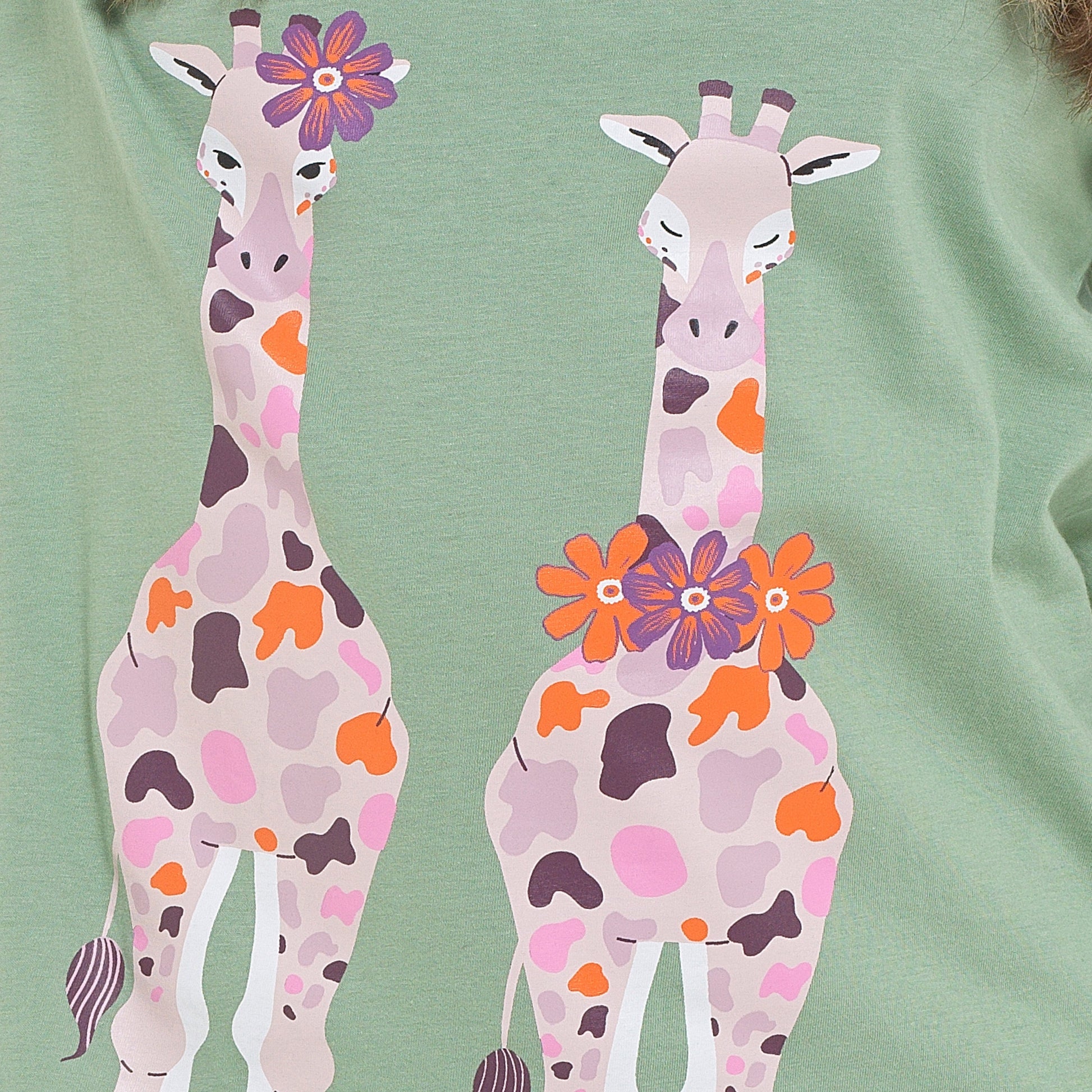 Women's Giraffe Cotton Jersey Long Sleeve Pyjama Set Comfortable PJs Soft Loungewear Summer Holiday Sleepwear by Daisy Dreamer Pyjamas