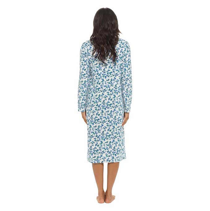 Women's Long Sleeve Fleece Nightdress Soft Warm Floral Print Sleepwear Cozy Winter Nightie Loungewear Available in Multiple Sizes By Daisy Dreamer Pyjamas
