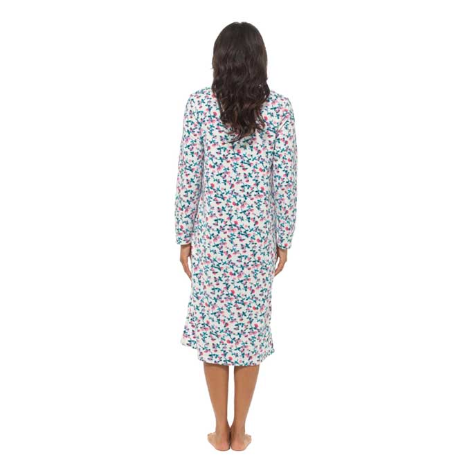 Women's Long Sleeve Fleece Nightdress Soft Warm Floral Print Sleepwear Cozy Winter Nightie Loungewear Available in Multiple Sizes By Daisy Dreamer Pyjamas