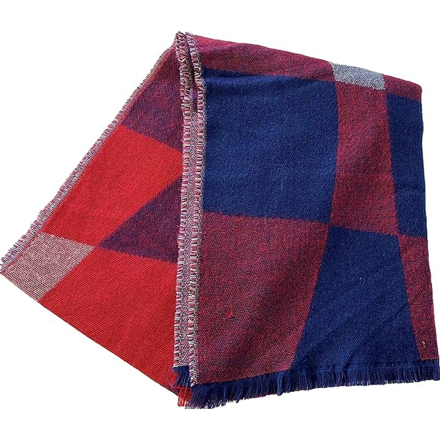 Women's Soft Woven Winter Scarves Lightweight Cozy Acrylic Wraps in Vibrant Orange Yellow Multi and Purple Red Multi by Sock Stack PURPLE/RED Scarves