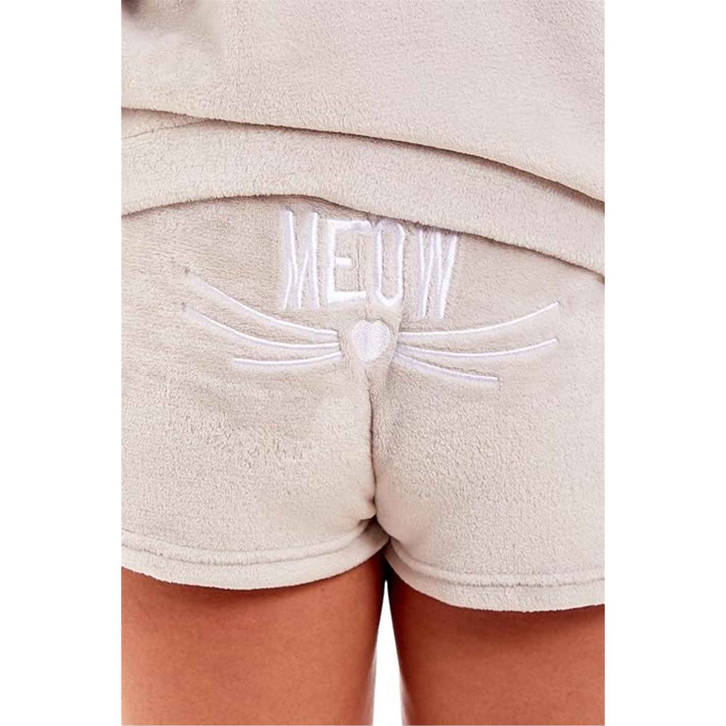 Women's Ultra Soft Fleece Pyjama Set with Hooded Top and Shorts Cozy Loungewear Homewear Available in Pink and Grey All Seasons Daisy Dreamer Pyjamas