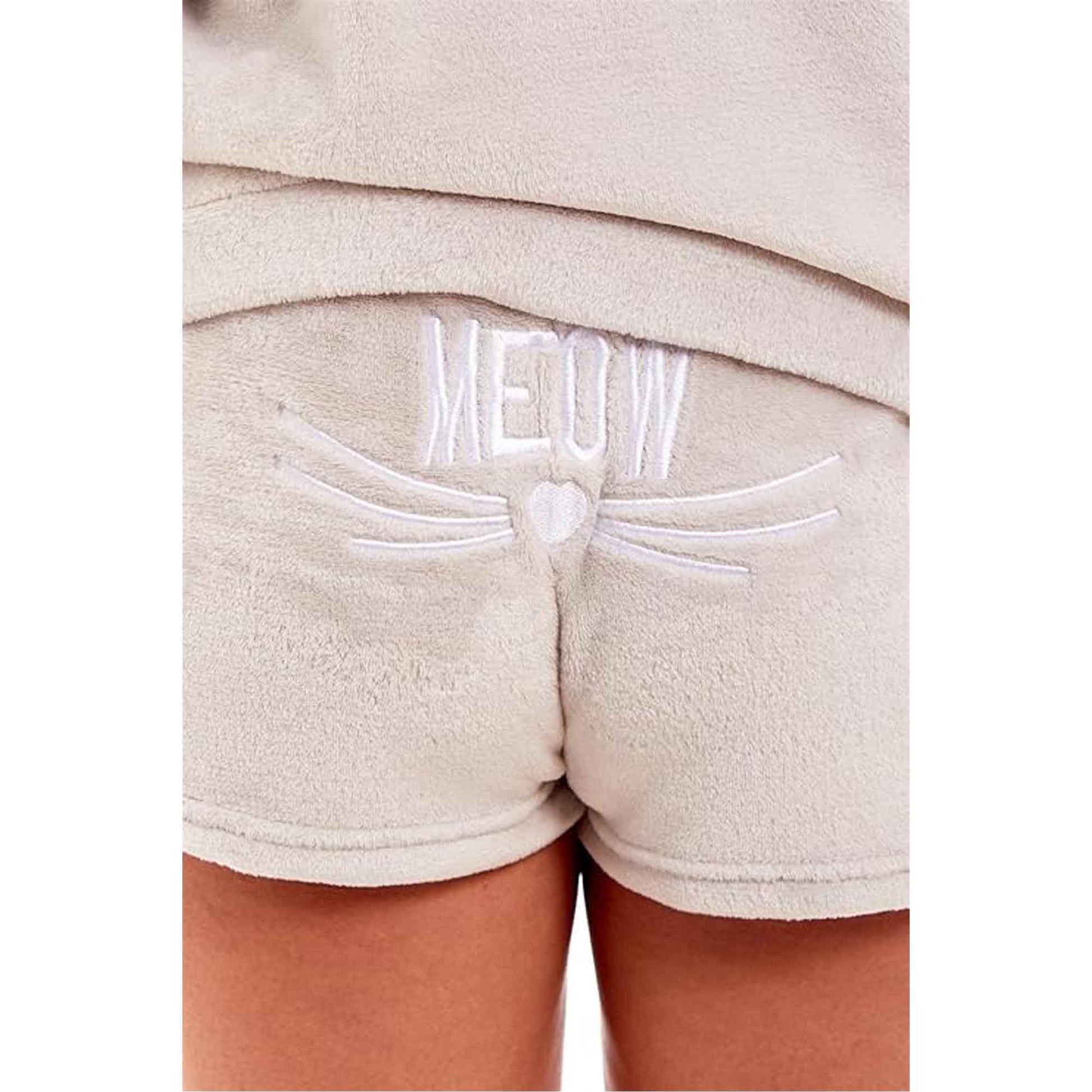 Women's Ultra Soft Fleece Pyjama Set with Hooded Top and Shorts Cozy Loungewear Homewear Available in Pink and Grey All Seasons Daisy Dreamer Pyjamas