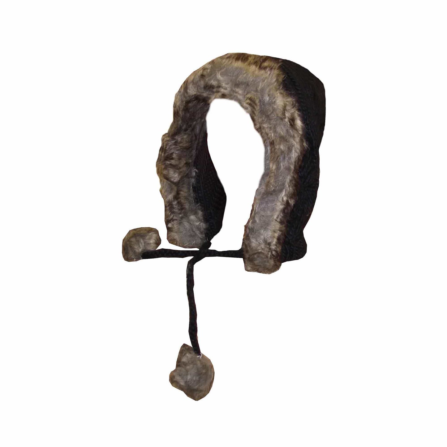 Women's Winter Chunky Knit Hood Hat with Faux Fur Trim and Pom Poms Warm Acrylic One Size Fits All in Cream Beige and Black by Sock Stack BLACK Hats