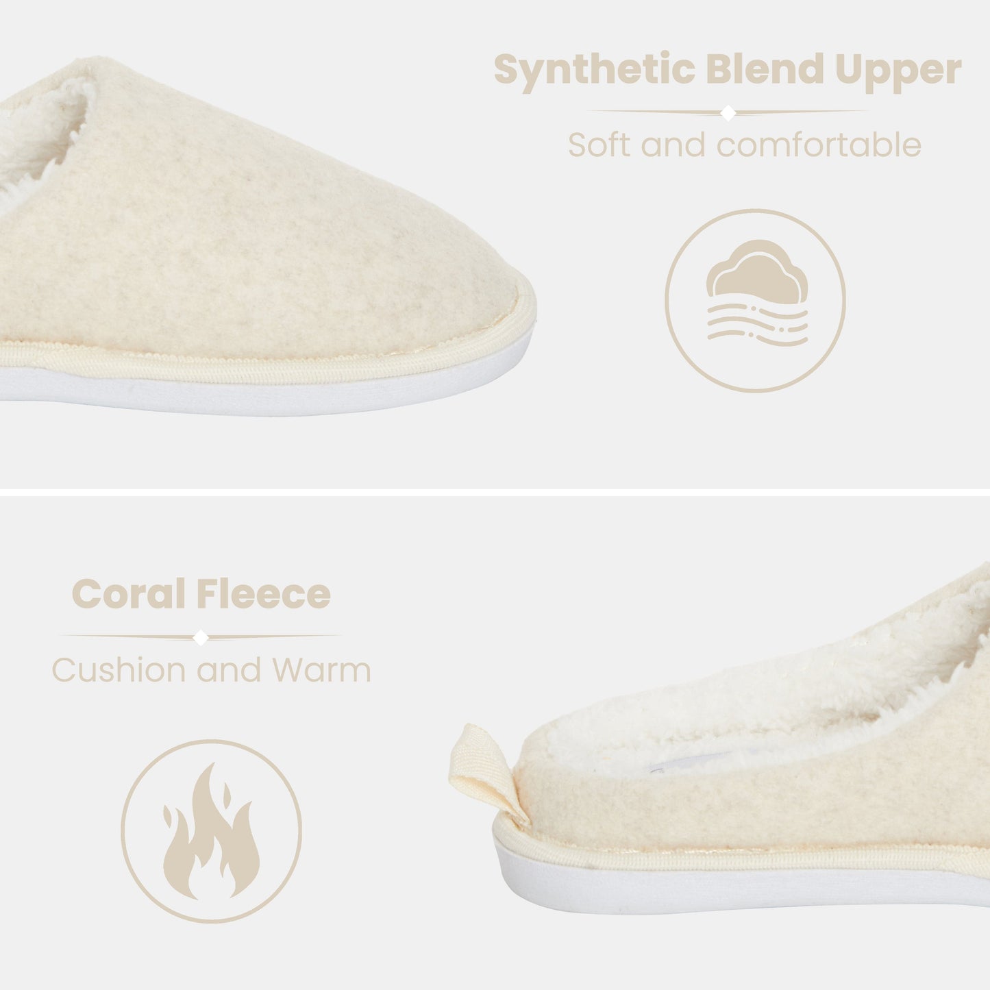 Womens Slippers Slip On Soft Mules with Memory Foam Warm Lined Indoor House Shoes Non Slip Sole Ladies Slipper Pair by Daisy Dreamer Slippers