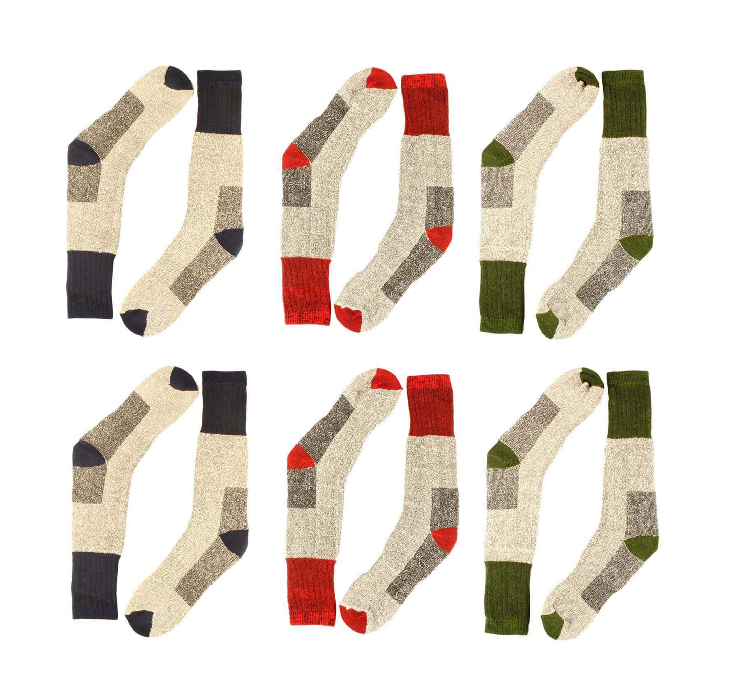 12 Pack Men's Thermal Merino Wool Work Boot Socks Reinforced Heel and Toe Warm Breathable for Hiking Winter Wear Moisture-Wicking Odor-Resistant by Sock Stack Socks