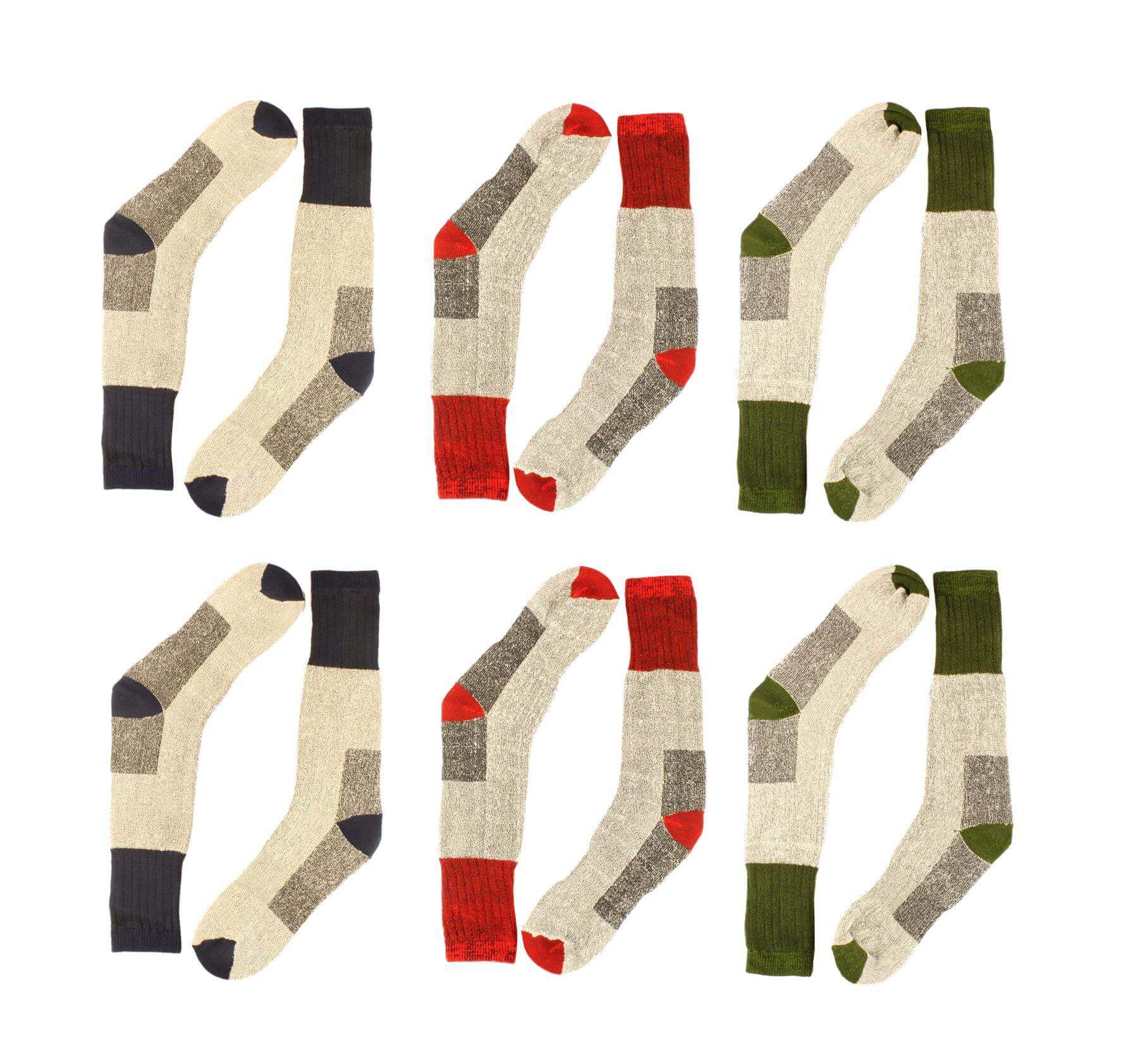 12 Pack Men's Thermal Merino Wool Work Boot Socks Reinforced Heel and Toe Warm Breathable for Hiking Winter Wear Moisture-Wicking Odor-Resistant by Sock Stack Socks