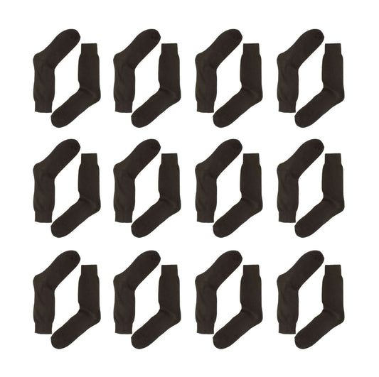 12 Pairs Mens Dress Socks Seam-Free Toe 100% Sustainable Cotton Moisture-Wicking Antibacterial Breathable Elastic Band Ideal for Office Formal Wear UK 6-11 EU 39-45 by Sock Stack BLACK / 6-11 Socks