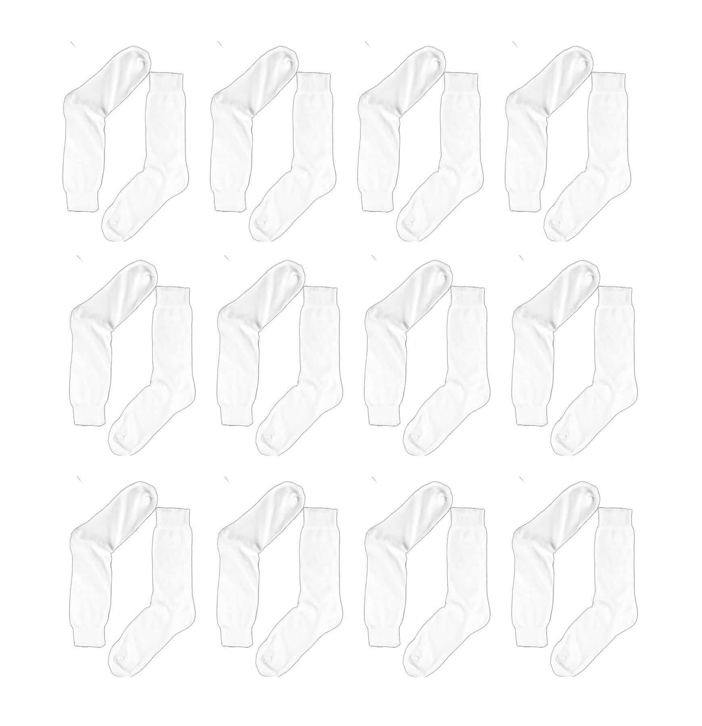 12 Pairs Mens Dress Socks Seam-Free Toe 100% Sustainable Cotton Moisture-Wicking Antibacterial Breathable Elastic Band Ideal for Office Formal Wear UK 6-11 EU 39-45 by Sock Stack WHITE / 6-11 Socks