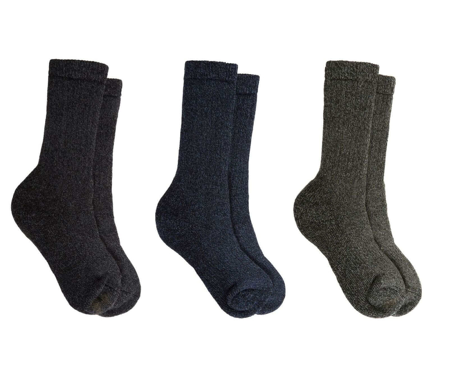 3 Pairs Mens Merino Wool Thermal Hiking Boot Socks Reinforced Heel Toe Cushioning Outdoor Work Running by Sock Stack HIKE / 6-11 Socks