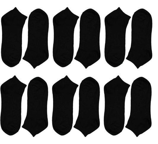 6 Pairs Mens Lightweight Breathable Cotton Blend Ankle Trainer Socks with Arch Support for Running Gym Everyday Wear in Black White Navy Grey Sizes UK 6-11 EUR 39-45 by Sock Stack BLACK / 6-11 Socks