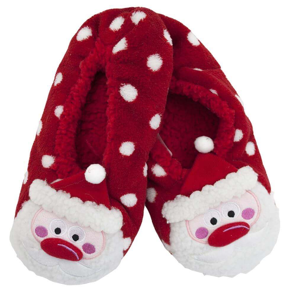 Christmas Women's Fluffy Thermal Slipper Socks with Non-Slip Grips Reindeer and Santa Designs Thick Flannel Fleece Sherpa Lining for Comfort and Warmth UK Sizes 4-7 by Sock Stack SANTA Socks