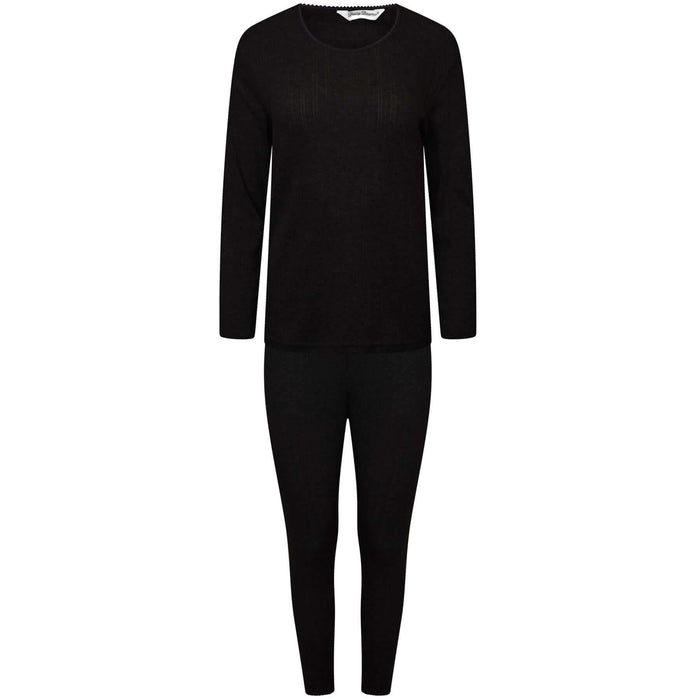 Kids Thermal Underwear Set for Girls Long Sleeve Top and Pants Insulating Cotton-Rich Winter Baselayer Soft Breathable Multiple Colors Sizes by Heatwave Thermalwear BLACK / 3-5 YRS Thermal Underwear