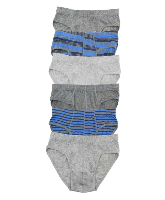 Pack of 6 Men's Cotton Stretch Striped Briefs Comfortable Waistband Breathable Fabric Assorted Colors Sizes Ideal for Gym Casual Wear by Sock Stack ASSORTED / S Underwear