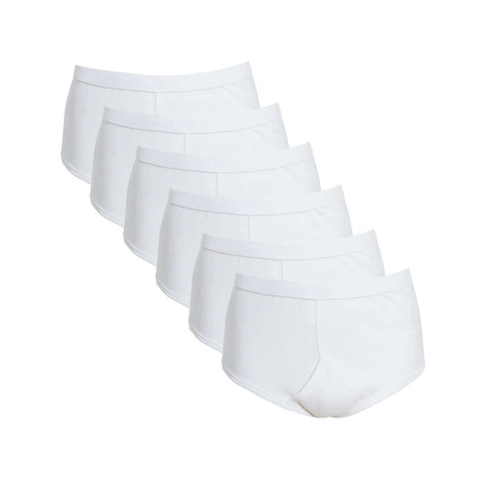 Pack of 6 Mens Cotton Y Front Underpants Breathable Sports and Everyday Wear Various Sizes and Colours Moisture Wicking Comfort by Sock Stack WHITE / S Underwear