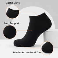 Sock Stack Men's Trainer Socks 6 Pairs Lightweight Cotton Blend Ankle With Arch Support