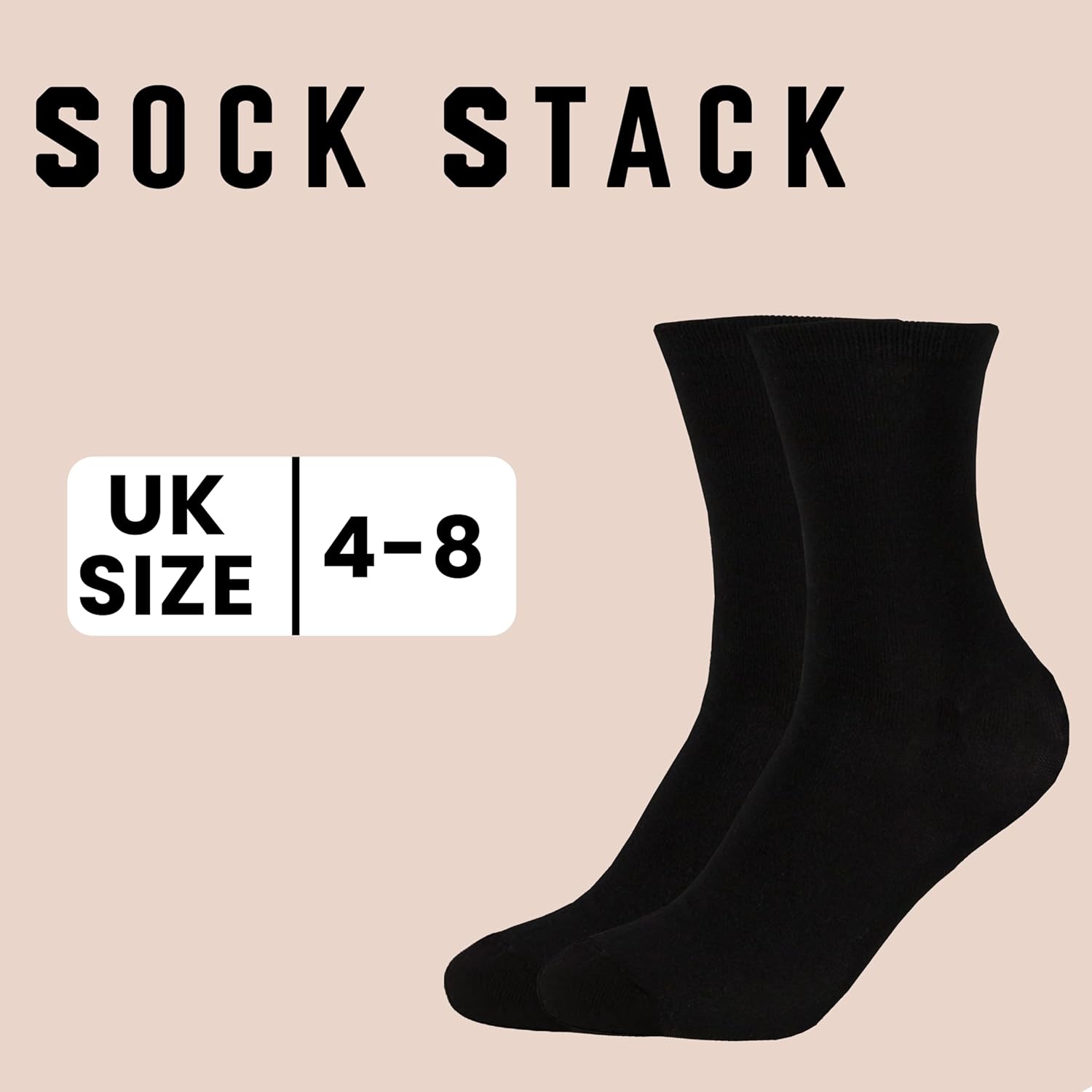 10 Pairs Women's Black Ankle Socks Breathable Super Soft Modal Cotton for Everyday Wear Size 4-8 Moisture-Wicking Durable by Sock Stack. Buy now for £8.00.