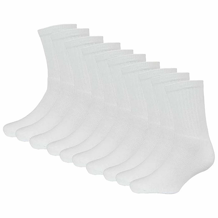 10 Pairs Kids Athletic Sport Socks Cushioned Breathable Durable for Running Hiking Football Boys Girls Anti-Blister Moisture-Wicking by Sock Stack WHITE / 4-7 YEARS Socks