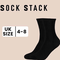 10 Pairs Women's Black Ankle Socks Breathable Super Soft Modal Cotton for Everyday Wear Size 4-8 Moisture-Wicking Durable by Sock Stack UK SIZE | 4-8 / BLACK Socks