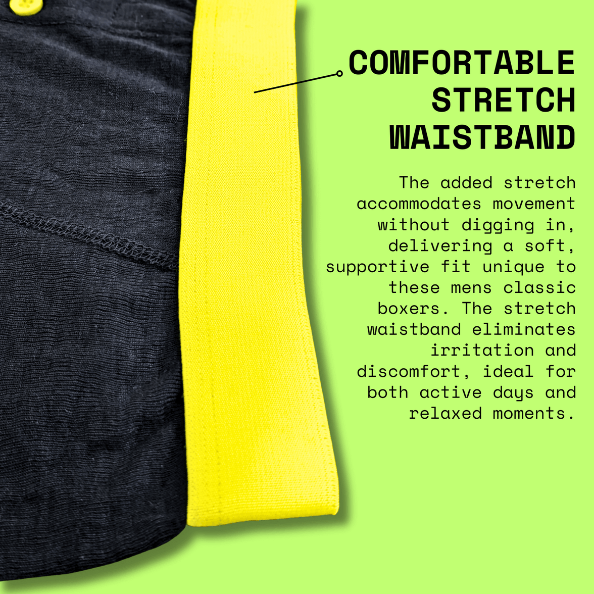 12 Pack Classic Menswear Black Cotton Blend Boxer Shorts Breathable Activewear Comfortable Stretch Colourful Waistband Durable Lightweight Button Fly Underwear MB08 by Sock Stack Boxer Shorts